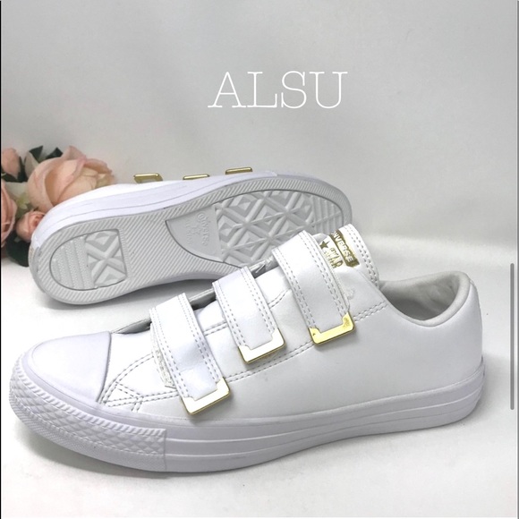 Converse Ctas 3V OX Leather White Gold W AUTHENTIC - Picture 6 of 6